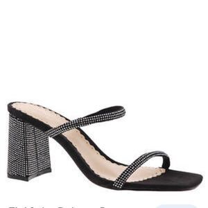 New Zigi Soho Daleyza Dress Sandal black diamond strap black silver high heel 8